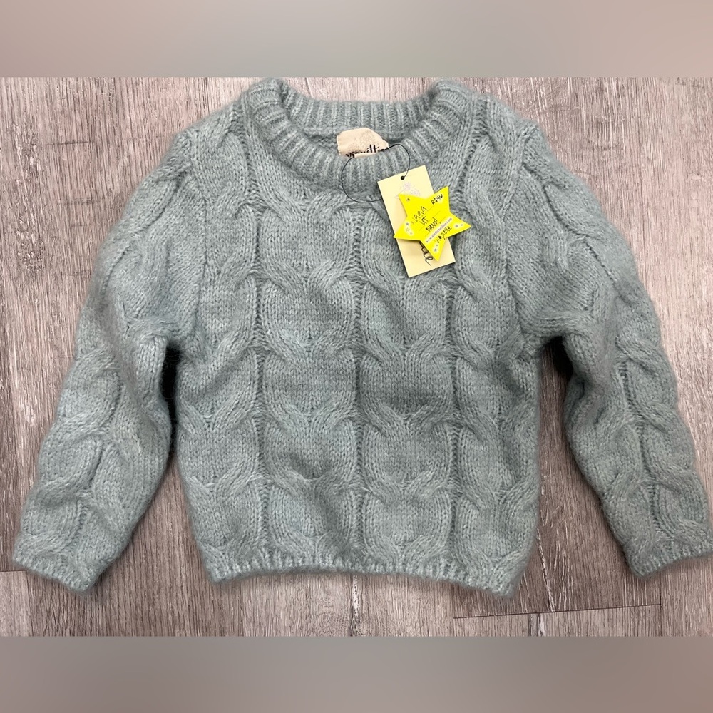 Vignette Gracie Soft Cable Knit Crewneck Sweater - Light Sage size 4